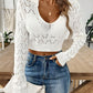 Chic Cropped Openwork Collared Sweater 2 Colors