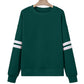 Activepologie Comfy Black Varsity Stripe Oversized Sweatshirt in 5 Colors