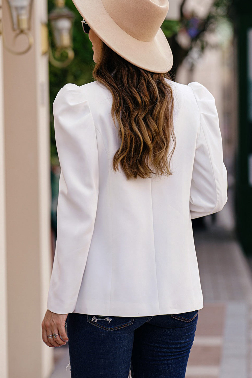 Elegant Puff Sleeve Collar Blazer