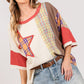 Round Neck Plaid Star Patch T-Shirt