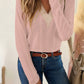 Eyelet Lace V-Neck Dropped Shoulder T-Shirt