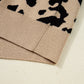 Brown Leopard Pattern Lace Ribbed Detail Button Cuffed Sweater