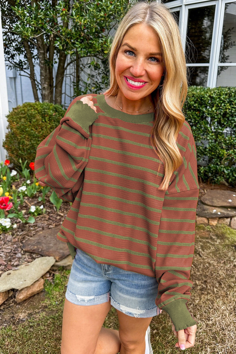 Comfy Colorblock Stripe Oversized Sweater in 4 Colors