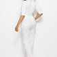 Elegant Mock Neck Tie-Waist Jumpsuit