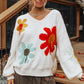 Cozy Floral V Neck Sweater in 2 Colors