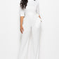 Elegant Mock Neck Tie-Waist Jumpsuit