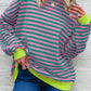 Comfy Oversized Stripe Sweatshirt in 2 Colors (S - 2X)