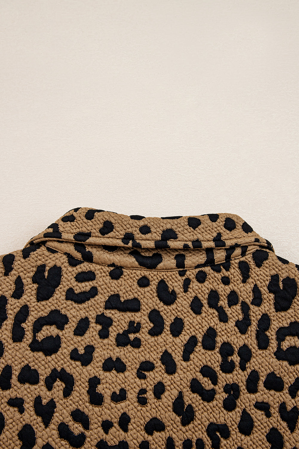Cozy Daydream Brown Leopard Polo Zip Up Sweatshirt at LaurenNichole
