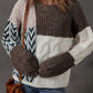 Cozy Casual Colorblock Knit Amber Knot Sweater