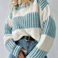 Comfy Stripped Patchwork Oversized Wide Sleeved Sweater in 3 Colors