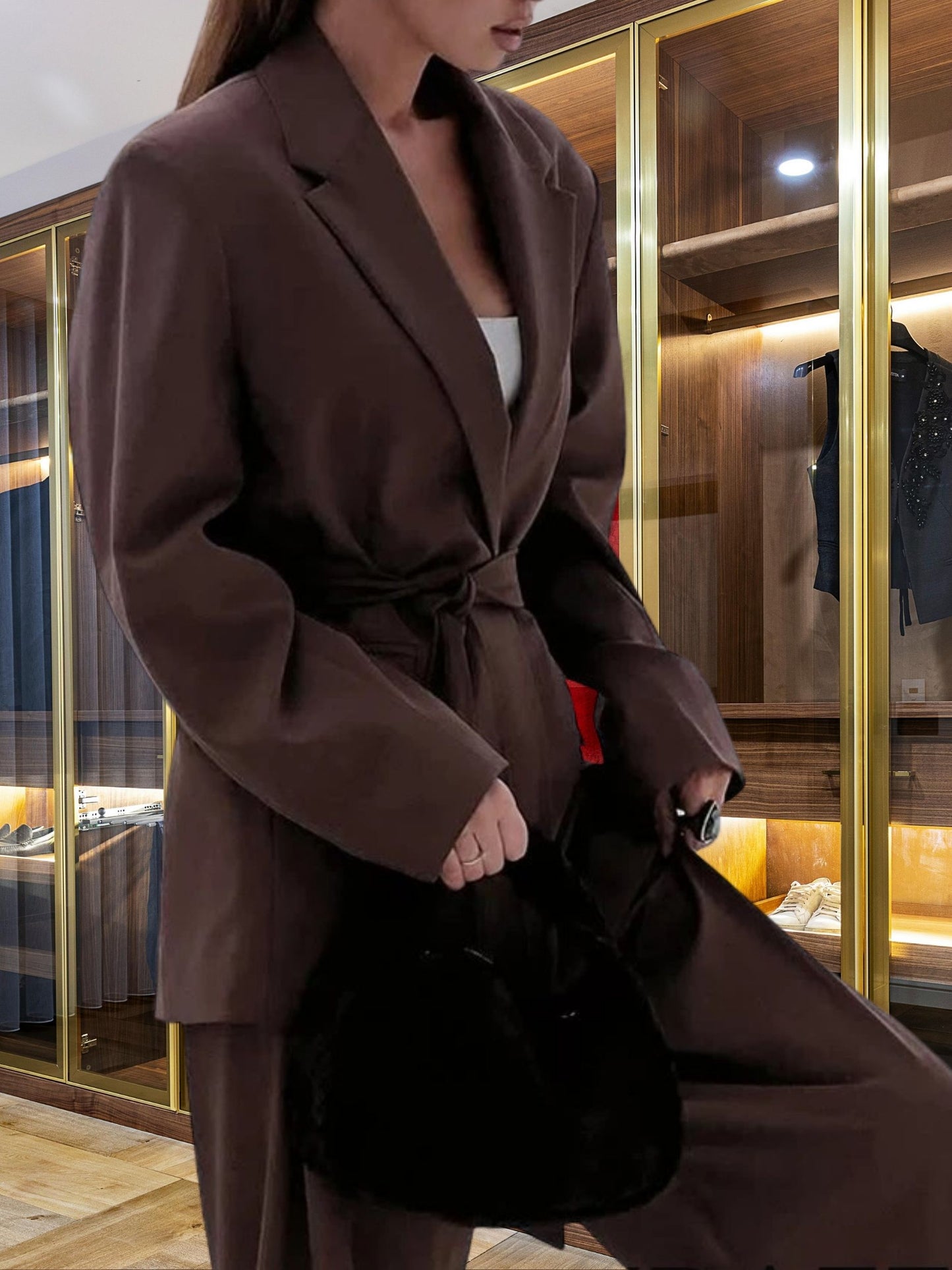 Classic Coco Single Breasted Tie Waist Power Suit