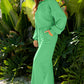 Comfy Ruffle Sleeve Wide Legged Sweatsuit Outfit in 3 Colors