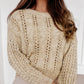 Elegant Eyelet Cable Knit Sweater (S - 3X)