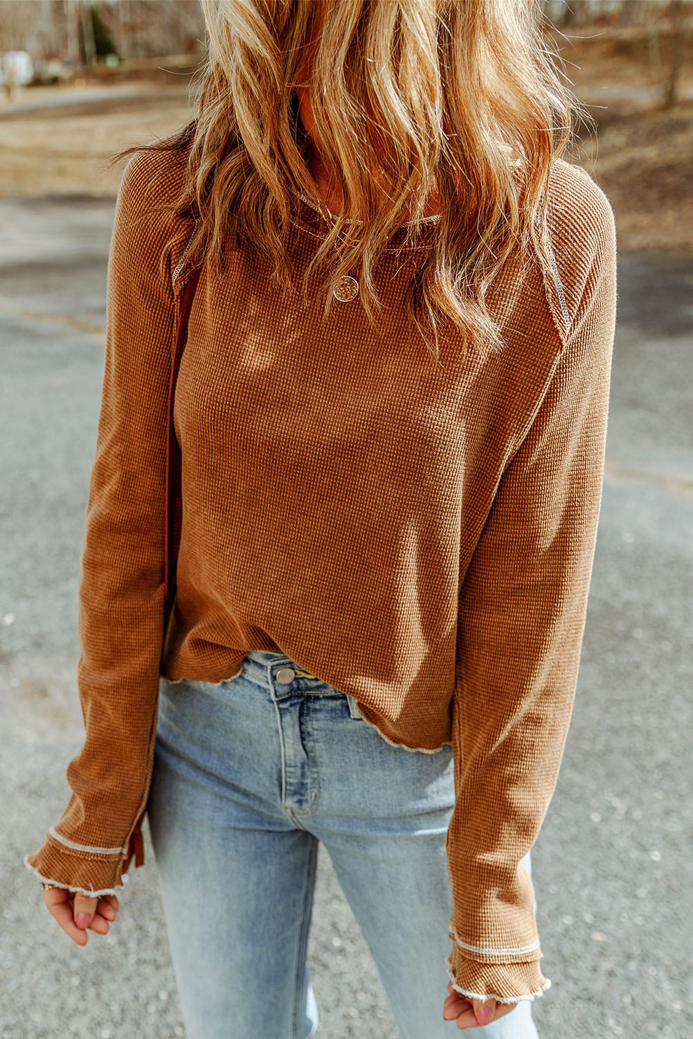 Comfy Vintage Waffle-Knit Shirt