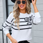 Elegant Bow Striped Sweater in 4 Colors