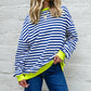 Comfy Oversized Stripe Sweatshirt in 2 Colors (S - 2X)