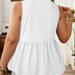LaurenNichole Her Lux Curves Tie-Front Peplum Tank – Soft Stretch Bow Detail Top