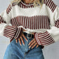 Comfy Stripped Patchwork Oversized Wide Sleeved Sweater in 3 Colors