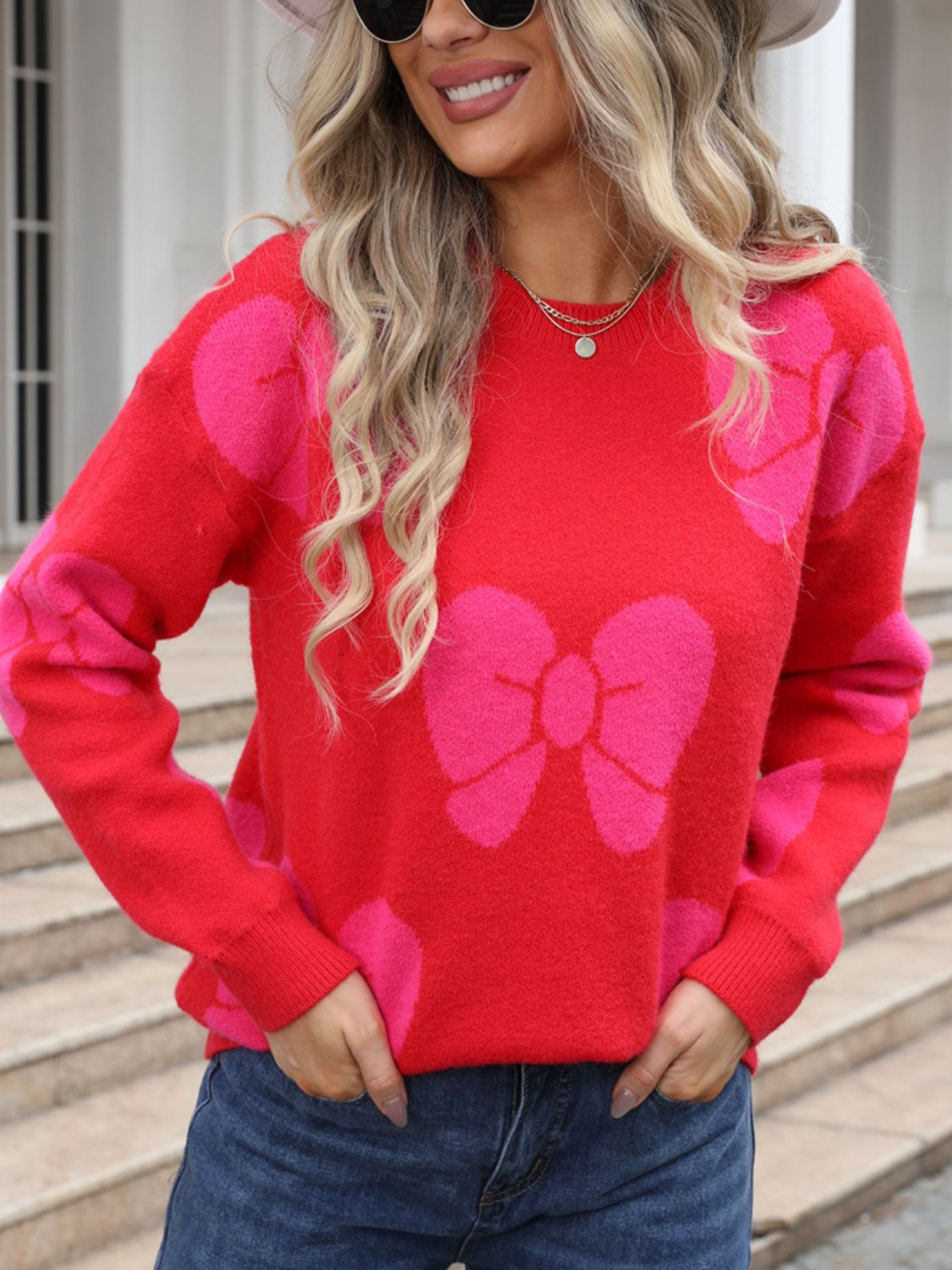 Chic Cozy Bow  Sweater in 4 Colors