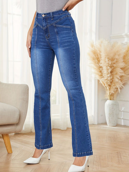 Tailored High Waist Light Washed Bootcut Jeans