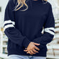 Activepologie Comfy Black Varsity Stripe Oversized Sweatshirt in 5 Colors
