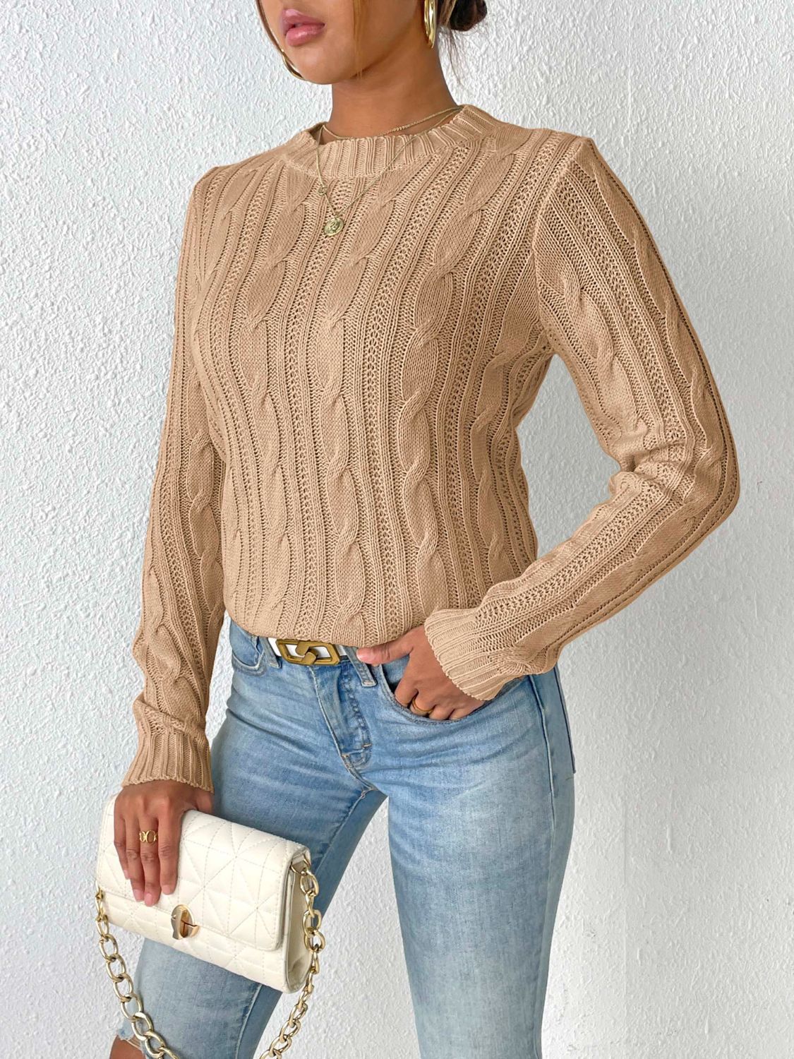 Classy Cable Knit Sweater in 4 Colors