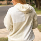 Comfy Cozy Beige Textured Patchwork Tailored Hoodie in Size 1X - 4X