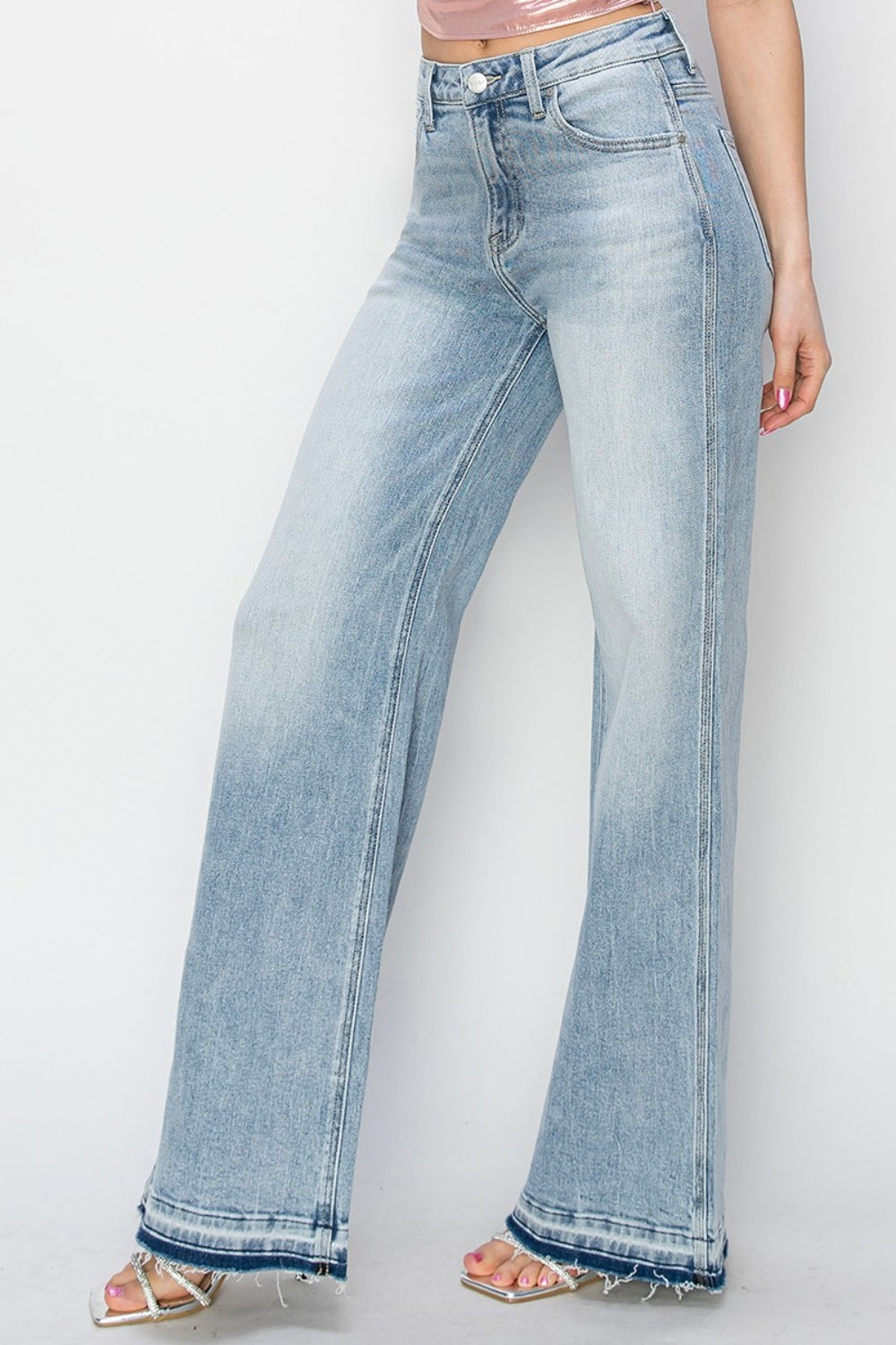 Washed High Rise Wide Leg Jeans (0 - 3X)