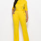 Elegant Mock Neck Tie-Waist Jumpsuit