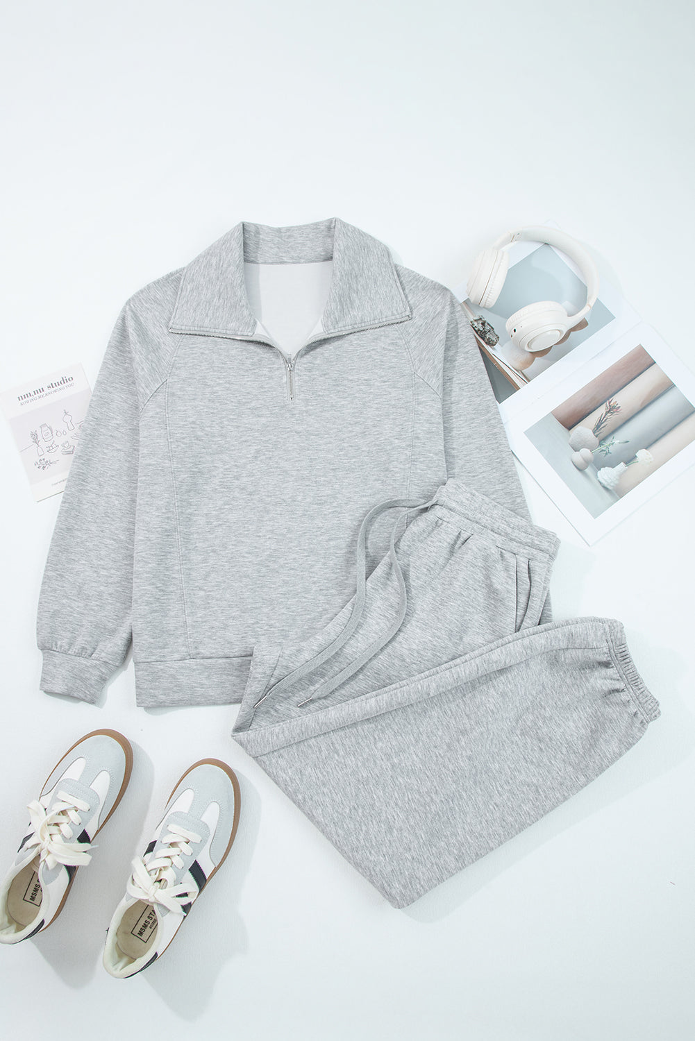 Polo Collared Zip-Up Fitted 2-Piece Daydream Sweatsuit — your polished cozy look from LaurenNichole