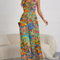 4 Floral Spaghetti Strap Wide Leg Jumpsuit