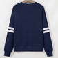 Activepologie Comfy Black Varsity Stripe Oversized Sweatshirt in 5 Colors