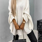 Elegant Round Neck Poncho Long Sleeve Sweater