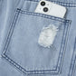 LaurenNichole Vintage Distressed Denim Wide-Legged Overall Jumpsuit