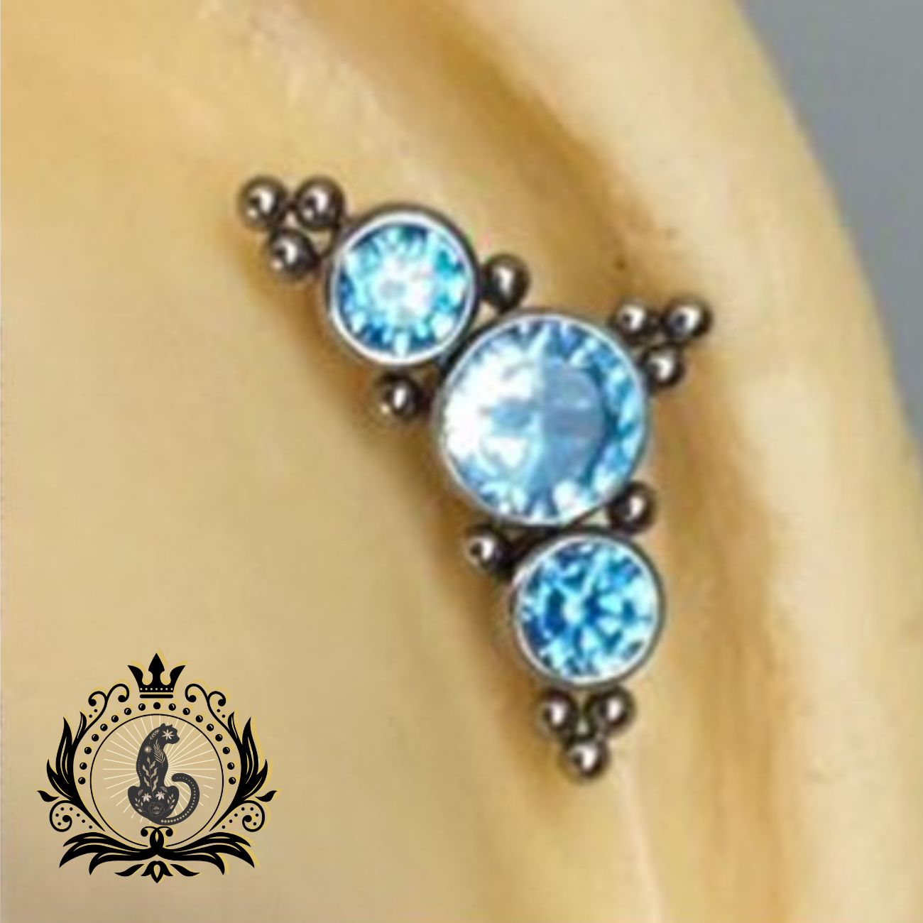 Luxury Titanium Opal Piercing Stud Nose / Earrings 6 Styles