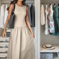Comfy Fitted Ribbed Top O-Neck Maxi Dress in 2 Colors