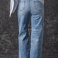 Light Blue High Rise Distressed Straight Leg Jeans