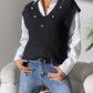 Classic Pearl V-Neck Sweater Vest in 5 Colors Onsize