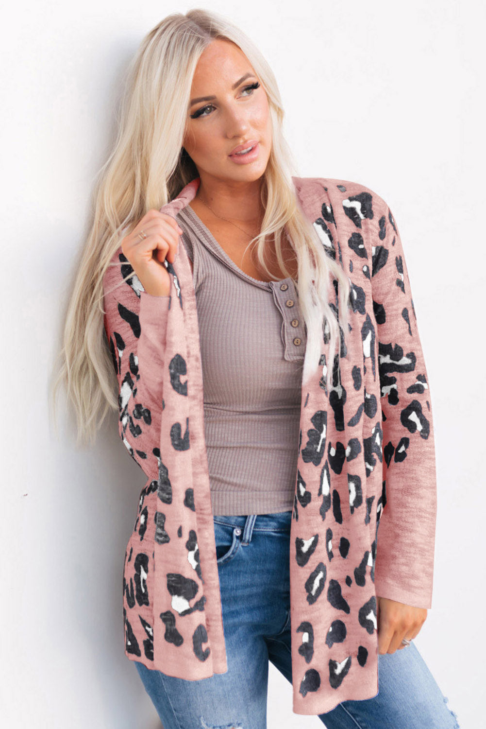 Comfy White Cheetah Cardigan