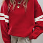 Activepologie Comfy Black Varsity Stripe Oversized Sweatshirt in 5 Colors