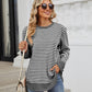 Striped Round Neck Long Sleeve Sweatshirt