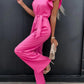 Ruffled Round Neck Cap Sleeve Jumpsuit