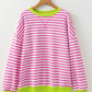 Comfy Oversized Stripe Sweatshirt in 2 Colors (S - 2X)