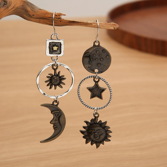 Boho Star, Sun, and Moon Earrings