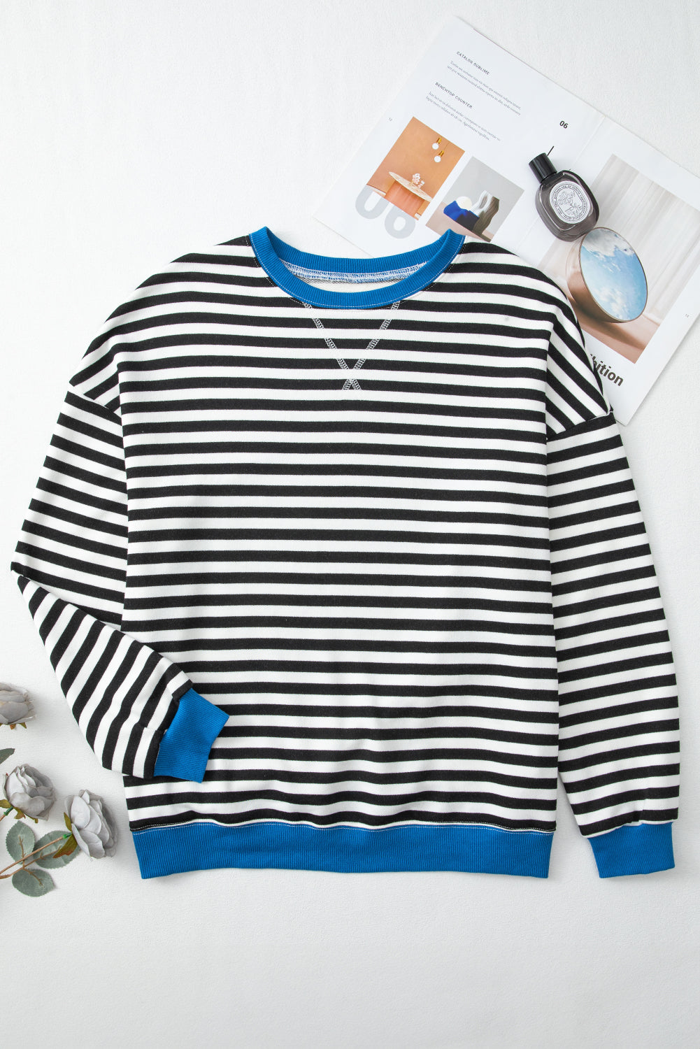 Comfy Oversized Stripe Sweatshirt in 2 Colors (S - 2X)