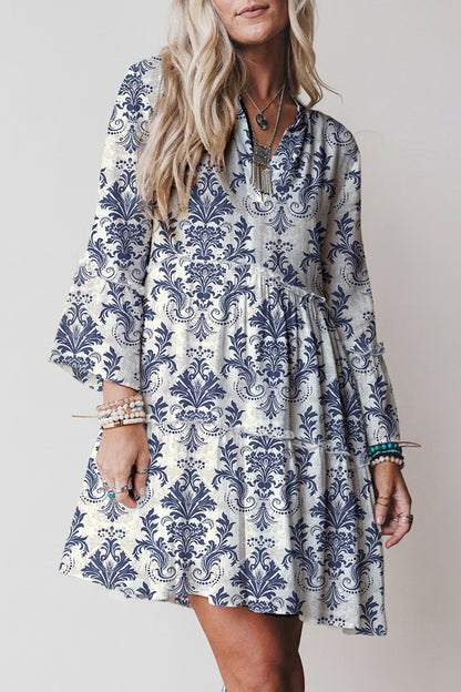 LaurenNichole Aura La'Vintage Floral Scallop Sleeve Mini Dress in 3 Colors  (S - 2X)