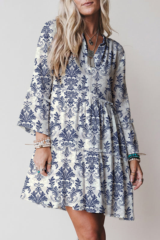 LaurenNichole Aura La'Vintage Floral Scallop Sleeve Mini Dress in 3 Colors  (S - 2X)