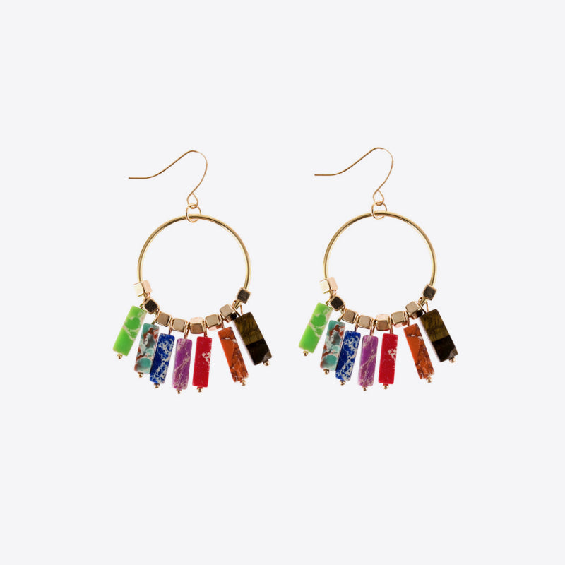 Colorful Stone Dangling Earrings