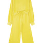 Comfy Ruffle Sleeve Wide Legged Sweatsuit Outfit in 3 Colors