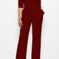 Elegant Mock Neck Tie-Waist Jumpsuit